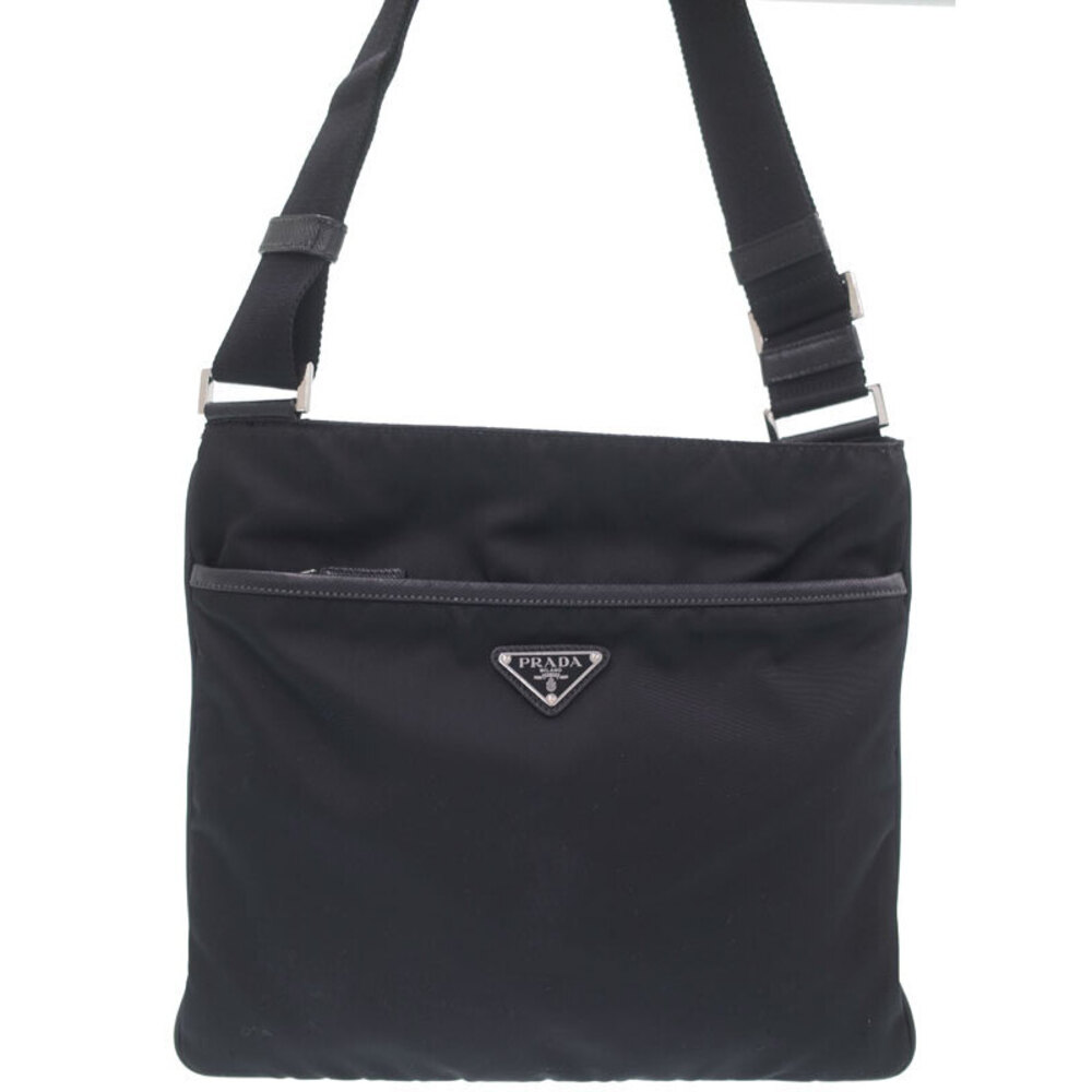 Prada messenger saffiano leather Tessuto bag Black Crossbody - Picture 2 of 9